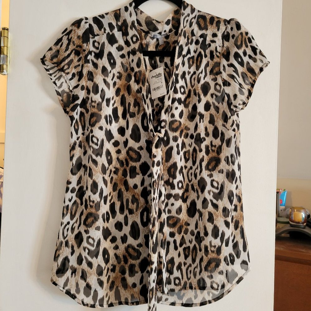 Charlotte Russe Sheer Leopard-Print Blouse